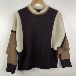 Vintage Westchester Lambswool Rabbit?Hair Colorblock Pullover Sweater